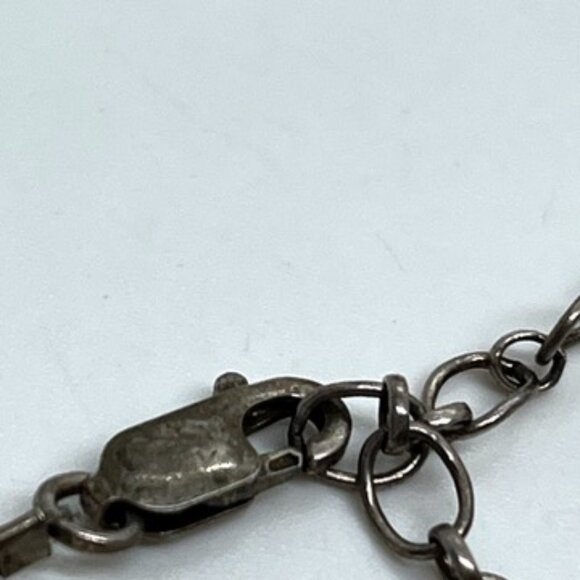 VINTAGE MOTHER OF PEARL MOP CARVED LEAF PENDANT NECKLACE PEARLS 925 STERLING - Picture 13 of 15